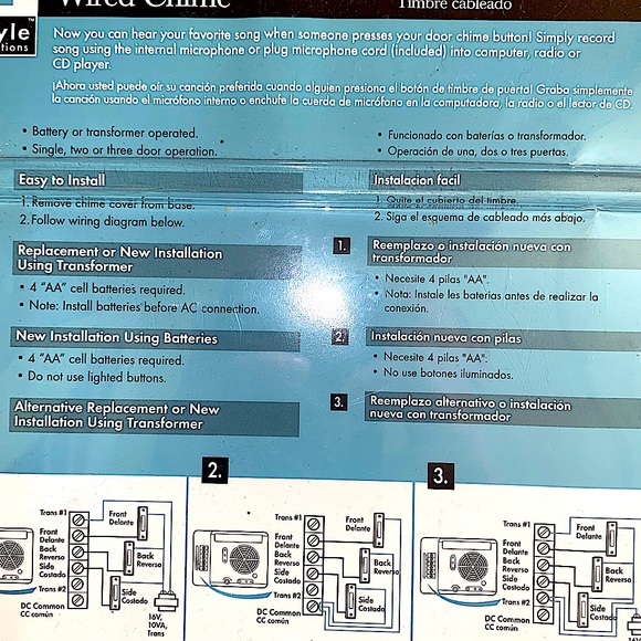 Style Selections - Wired Chime door chime #158353 - (NEW/UNOPENED) -  White - Picture 3 of 13